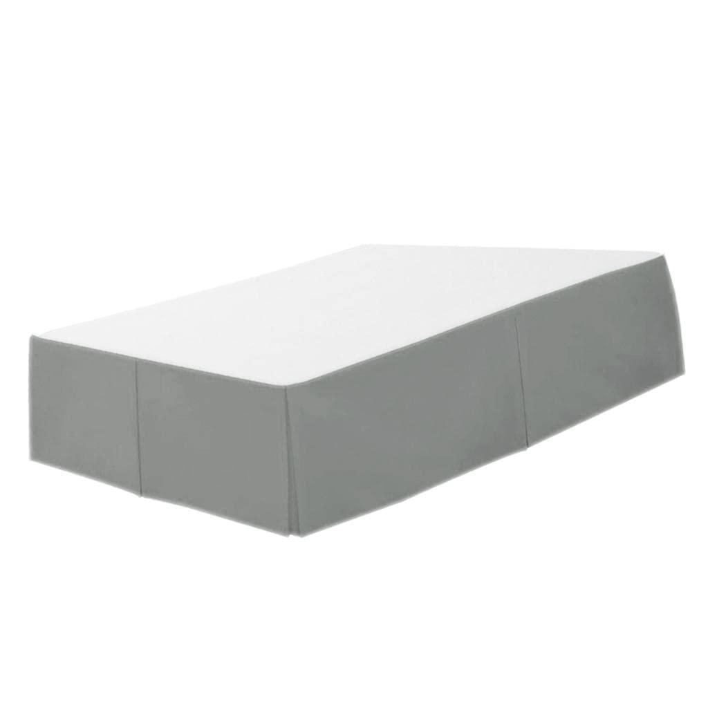 Urijx™ Solid Color Hotel Pleated Bed Skirt Wrinkle & Fade Resistant Gray_Full Home & Garden | Bedding | Bed Skirts-image-17