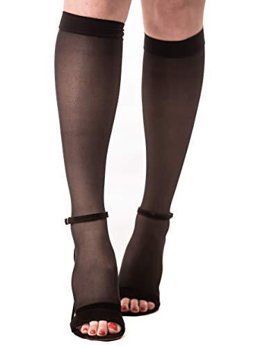 Image of Medicella Knee High Compression Socks Open Toe 15-20 mmHg Medical Quality
