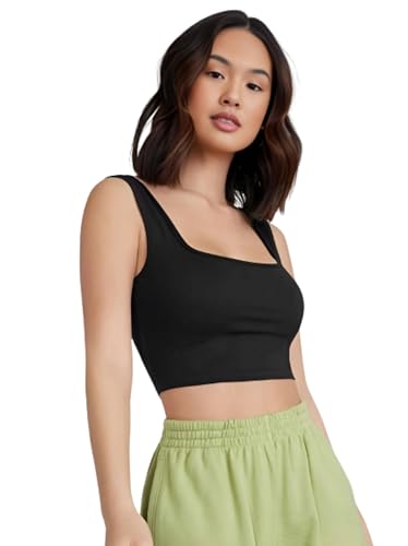 Image of Ben Martin Women's Cotton Stretchable Square Neck Sleeveless Tank Top
