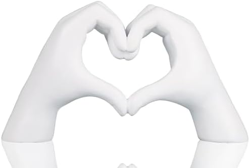 Heart Shaped Hand Sculpture Modern Love Finger Statue Romantic Ge...
