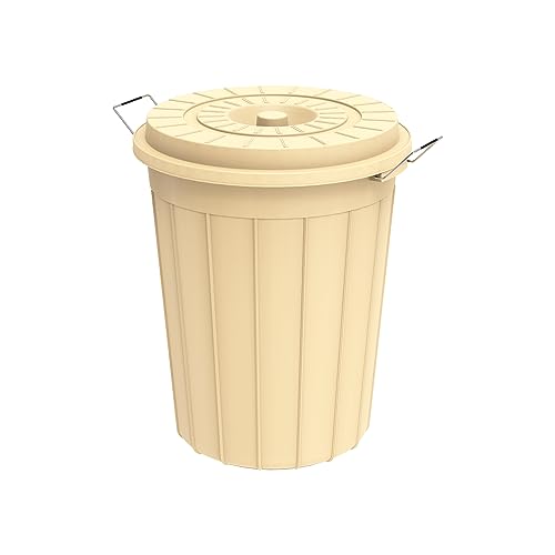 Cosmoplast 125L Round Plastic Drum With Lid, Ivory