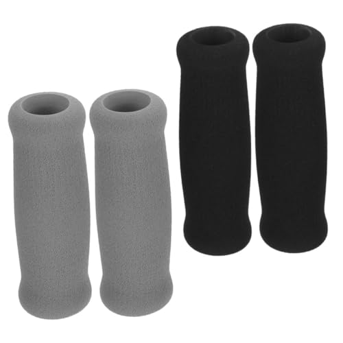 DEARMAMY 4Pcs Nonslip Crutch Grips Comfortable Handle Wraps for Walking Cane Durable Foam Padding for Steady Support Easy to Install Black Gray