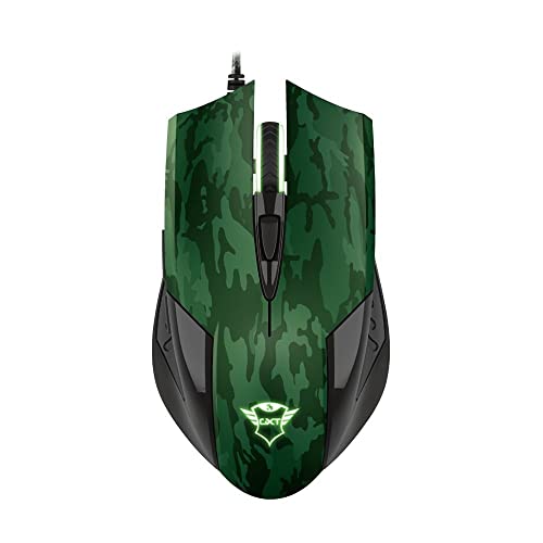 Souris et Tapis de Jeu Camouflage Vert Trust Gaming GXT 781 - Geekodrome: Boutique d'accessoires geek Capteur 3200 ppp