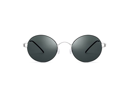 100% Real Titanium No Screw Rimless Round Sunglasses For Men Women Ultralight3