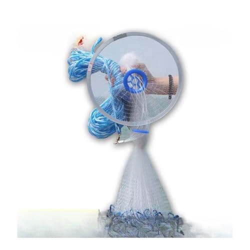 EINEY 投げ網 手投げ網 仕掛け 投網仕掛け 魚捕り 網 初心者 釣り用の手投げネット 仕掛け網 投網 初心者 細かい網目 魚 漁 海 川 池 2.4m