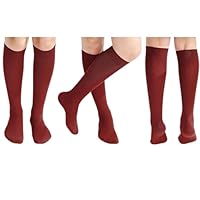 5 Pairs Children/Kids Girls Knee High Plain School Cotton Rich Socks
