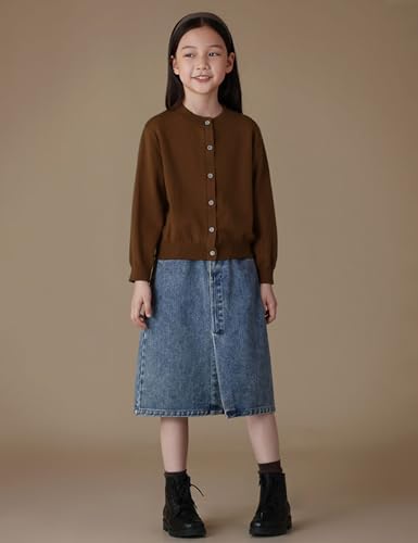 Kiench Girls Cardigan Cotton School Uniforms Button Sweaters for Toddler and Teenager 1-14 Years3