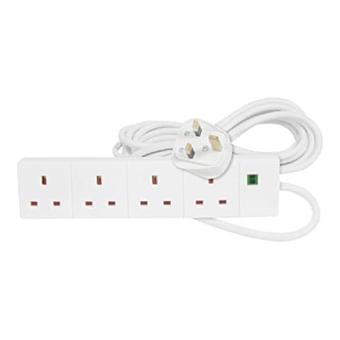 4 Way 5m Cable Extension Lead Neon Indicator Cover