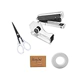 Acrylic Black Stapler Tape Dispenser Scissors Set Heavy Duty Office Desk Stapler Tape Cutter...