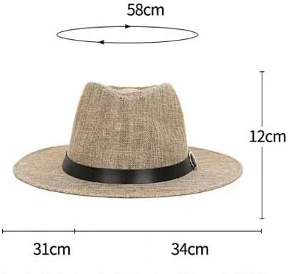 Summer Men's Linen Sun Visor Flat Edge British Jazz High End Sun Protection Gentleman Outdoor Sun Hat