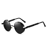 GY Gothic Polarized Sunglasses for Men, Round Metal Frame, Retro Steampunk Eyewear Women , UV400...