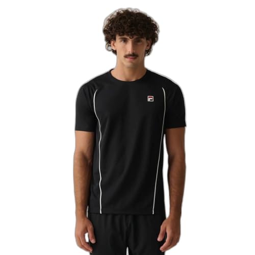 Amazon.com.br: Camiseta Masculina Fila Match, Preto/Branco, G