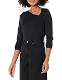 The Drop Women's Black, Neil Long Sleeve Cut Out Knit Top, L