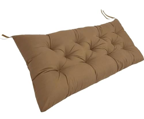 Cojín Grueso Antideslizante para Asiento de Banco, para Muebles de Interior y Exterior, Resistente a la decoloración, 100 x 50 x 8 cm, marrón, Porche, Columpio y sofá.