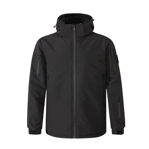 Chaqueta Moto Calefactable Hombre, con Mando a Distancia Chaquetas Calefactables Hombre con Forro Polar, Abrigo Chaqueta Impermeable Antiviento 8 Zonas de Calor 2 Niveles para Ski Senderismo Camping