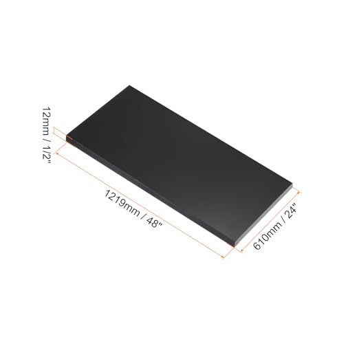 Image of 48 inch x 24 inch x 1 /2 inch HDPE Plastic Sheet, High Density Polyethylene Sheet Cutting Board Black Solid Block, [for DIY, Home Floor]