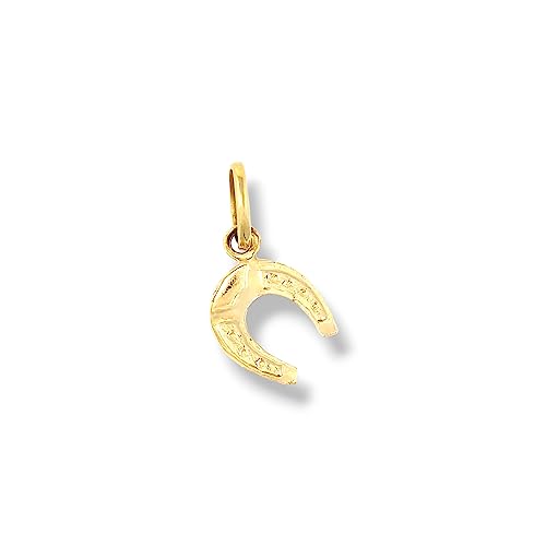 Petit fer à cheval porte-bonheur en or jaune 18 Kt pour cadeau mixte