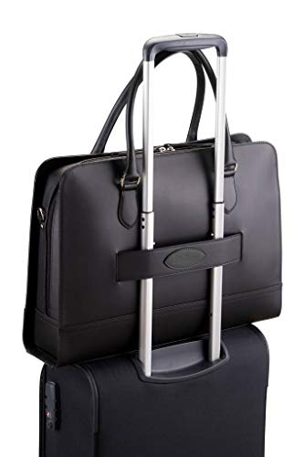 Su.b.dgn 14 Inch Laptop Bag, With Luggage Strap, Briefcase For Women, Leather, Shoulder Bag, Crossbody Bag With Shoulder Strap | Black #TOP3