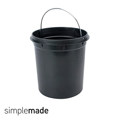 Simplemade Round Step Trash Can - 5 Liter / 1.3 Gallon - White Stainless Steel Bathroom Trash Can | Small Trash Can With Lid | Office Trash Can | Small Garbage Can With Lid | Metal Wastebasket (White) #TOP5