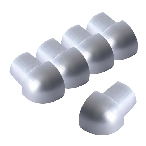 5X Dalsys Outer Corner for Tile Trim 10mm Aluminium (anodised) Quarter Circle Profile Glossy Chrome