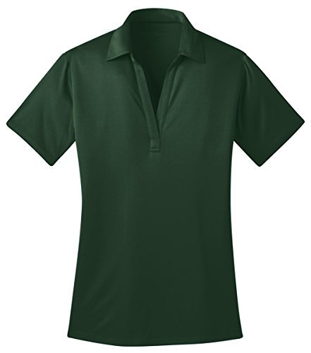 Port Authority Ladies Silk Touch Performance Polo, Dark Green, XL