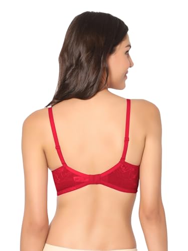 Image of SONARI Demi Cup Bra | Padded, Lacey net, Comfortable Nylon Material, Non Wired, Removable and Adjustable Bra Straps, Demi Cup, Hook and Eye Closure, Hand Washable - Soda