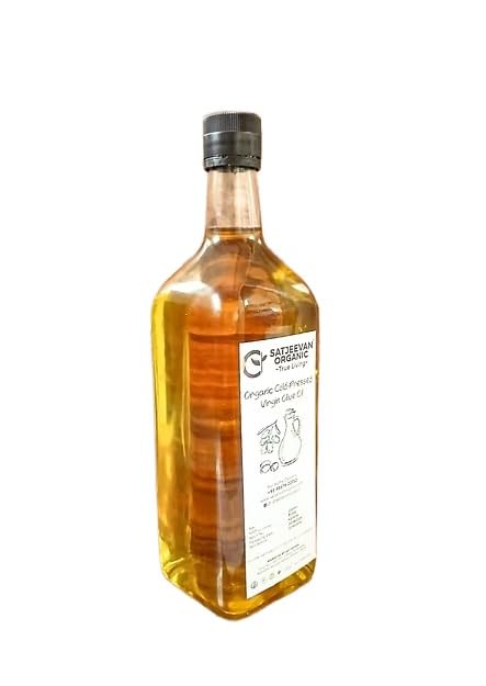 SATJEEVAN ORGANIC- Cold-Pressed Virgin Olive Oil (1000ml)100% Organic & Natural, Traditional and Pure 1