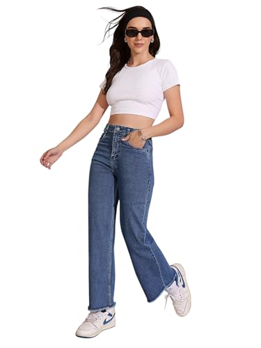 Image of Dolce Crudo Boot Cut High Rise Cropped Jeans for Women