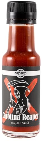 Capsups Carolina Reaper 100ml | Extrem Scharfe Chilisauce mit Carolina Reaper Chilis | Hot Sauce