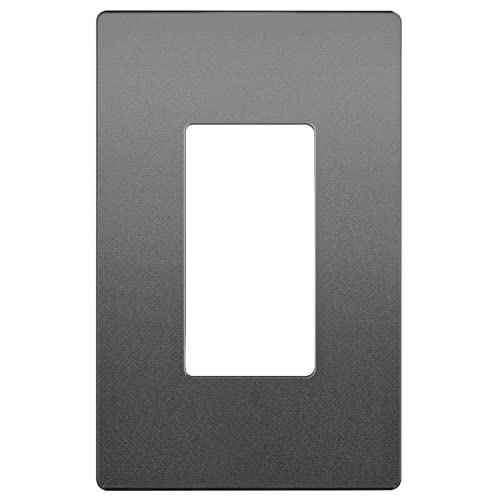 Image of LIDER Decorator Switch Cover, Screwless Wall Plate, Mid-Size 1-Gang 4.88 inch x 3.11 inch, LSWP-31M-SG, UL Listed, Thermoplastic, Matte Space Gray, 1-Pack