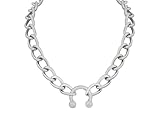 Hanary Silver Chunky Choker, Stainless Steel Chain, Punk & Gothic Necklace for Women