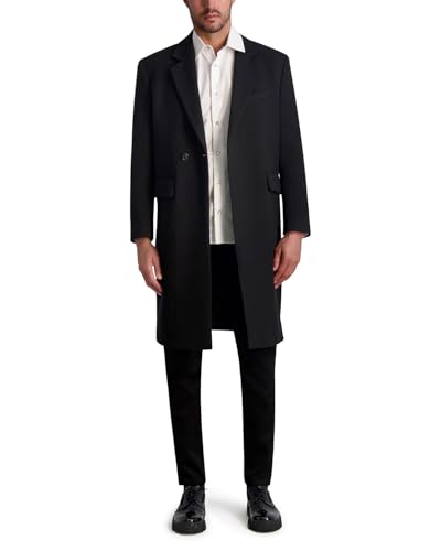 KARL LAGERFELD Men's Side Buttons Top Coat
