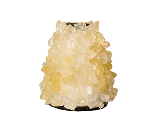 Image of Generic Natural Handmade Citrine/Black Candle Holder Healing Crystal Reiki Gemstone Candlestick Holder Home Office Decor 400-500 Grams, 20240523