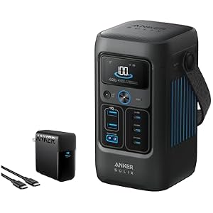 Anker SOLIX C200 DC Power Bank Station (60,000mAh), 192Wh Portable Power Station, LiFePO4 Battery, 200W Solar Generator, for Outdoor Camping, Traveling, and Emergencies