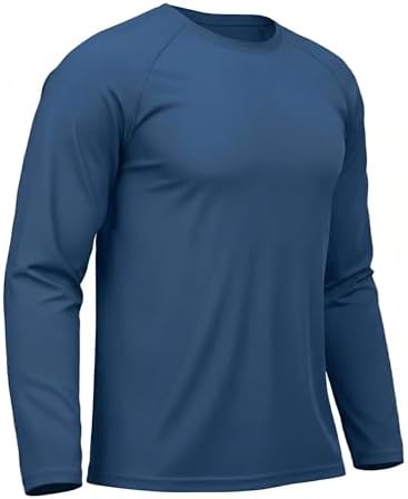 TACVASEN Sun Block Swim Rash Guard UPF 50 Long Sleeve Shirts UV Protection SPF Quick Dry Workout Beach Sportswear Performance Blue Grey XL