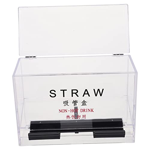DOITOOL Safe Acrylic Straw Dispenser Lid Push Button Straw Holder Non-slip Base