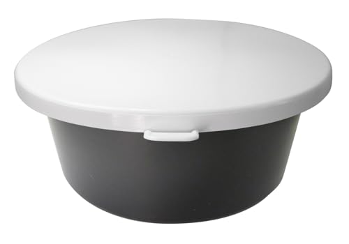NETPROSHOP 5 Liter Futterschüssel mit Weißem Deckel Müsli Schale groß Lebensmittelecht, Farbe:Schwarz