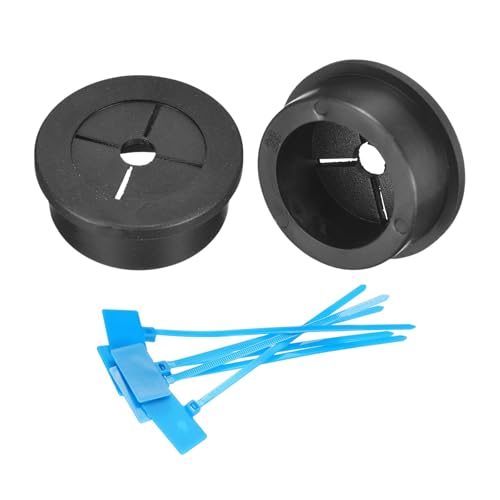 uxcell Passe-câble caoutchouc 1-1/8" (28mm) noir 2 pcs