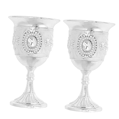 BESTonZON 2pièces Coupe à Vin Métal Vintage Gobelets Alliage Coupe à Vin Rétro Pour Maison Fêtes
