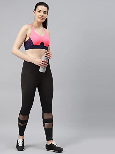 Image of BLINKIN Women's & Girl's Gym Wear Skinny Fit Mid Rise Tights Track Pant With Mesh Insert & Side Pockets : Ideal For Active Wear, Yoga & Workout - The Ultimate Gym Pants (6081)