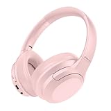 groov e Rhythm Kabellose Kopfhörer, aktive Geräuschunterdrückung, 32 Stunden Audiowiedergabe, Bluetooth und 3,5-mm-Klinkenstecker, Rosa