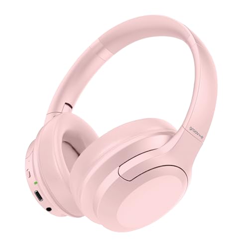groov e Rhythm Wireless Headphones - Active Noise Cancelling Headphones with 32Hrs of Audio Playback - Bluetooth & 3.5mm Audio Jack - Pink groov e Rhythm Wireless Headphones - Active Noise Cancelling Headphones with 32Hrs of Audio Playback - Bluetooth & 3.5mm Audio Jack - Pink