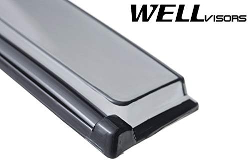 WellVisors Window Visors Wind Deflectors Compatible with Audi A3 2006-2013 with Black Trim Rain Guards 3-847AU003