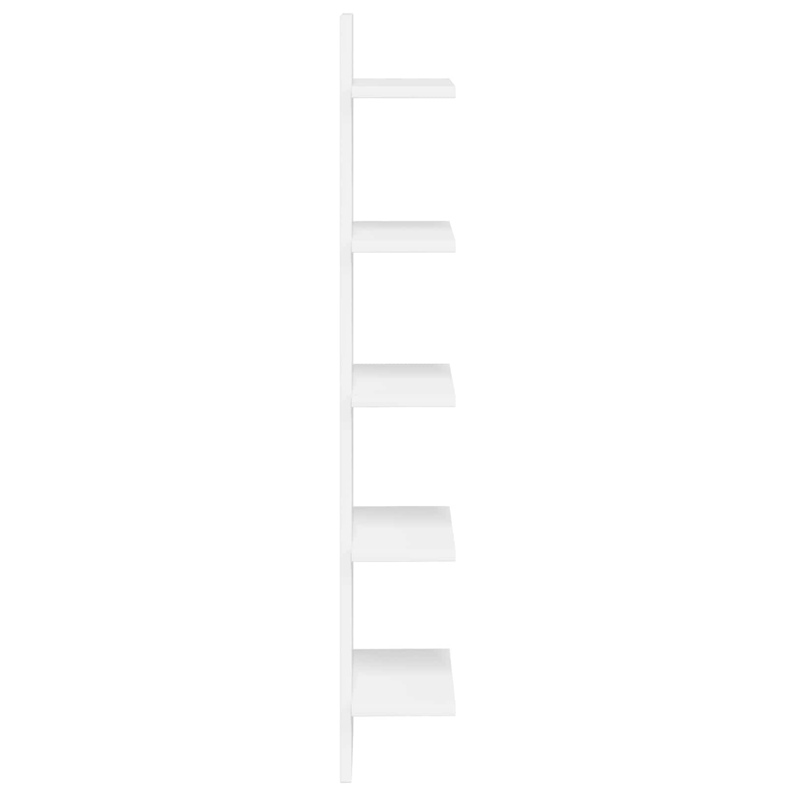 White Engineered Wood Narrow Floating Shelf 22x15x100cm | Features a space-saving vertical design ideal for displaying books and decor in living rooms, hallways, or kitchens.