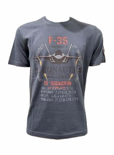 Aeronautica Militare t-Shirt TS2536 con Stampa F-35, Maglia, Maglietta, Felpa,