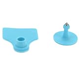Omquot Etiqueta de Oreja en Blanco de Plástico de para Identificación de Ganado, para Ganado Ovino, Cerdos, Juego de 100 para Cría y Prevención de Epidemias (Azul)