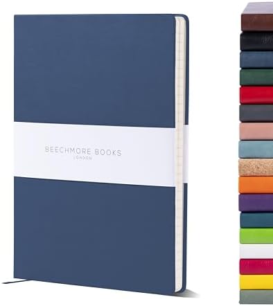 Beechmore Books Manuscript Paper Notebook - A4, Red | Premium 10-Staff Music Book Hardcover Vegan Leather 120gsm Paper Professional Staves Pad | Presentation Gift Box for Christmas Stocking Fillers