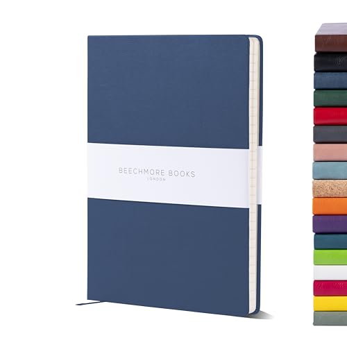Beechmore Books Taccuino a Righe - A4, Blu Navy i