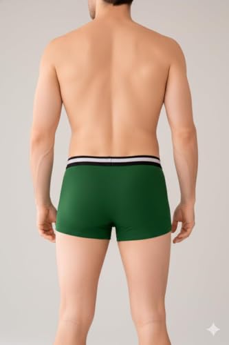 Image of Men's Bamboo Trunks Underwear | Ultra Soft & Breathable Innerwear for Men | Moisture Wicking, Anti-Odour, Stretch Fit | Hunter Green