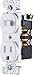 GE Wall Switch & Outlet Combo, Two-in-One Receptacle, 1 On/Off Toggle Power Switch, 1 Grounded AC Outlet Wall Plug, Single Pole, 3 Prong, 15 Amp, UL Listed, White, 59797